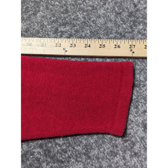 Susan Graver Button Front Cardigan Women XL Red Novelty Embellished V Neck R68 - Picture 12 of 12